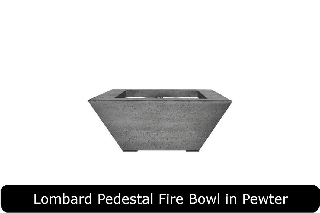 Lombard Pedestal Fire Table in Pewter Concrete Finish