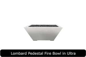 Lombard Pedestal Fire Table in Ultra Concrete Finish