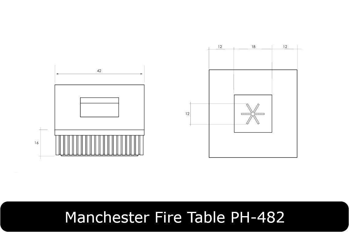 Manchester Fire Table Dimensions