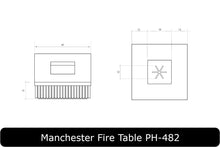 Load image into Gallery viewer, Manchester Fire Table Dimensions
