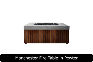 Manchester Fire Table in Pewter Concrete Finish