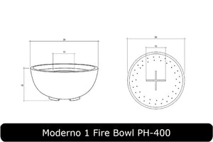 Moderno 1 Fire Bowl Dimensions