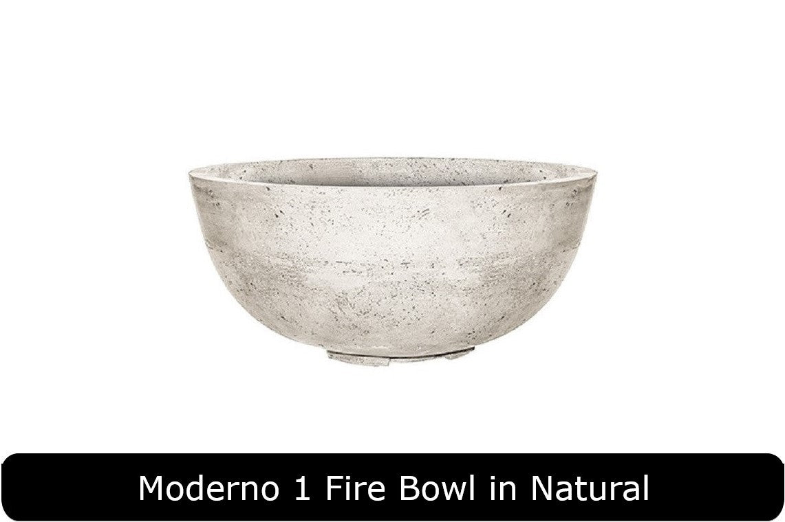 Moderno 1 Fire Bowl in Natural Concrete Finish