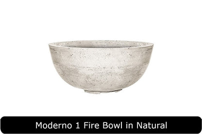 Moderno 1 Fire Bowl in Natural Concrete Finish