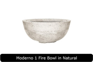 Moderno 1 Fire Bowl in Natural Concrete Finish