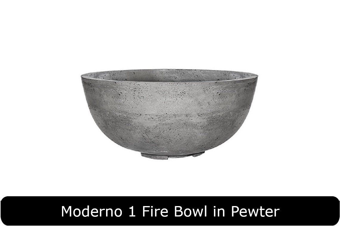 Moderno 1 Fire Bowl in Pewter Concrete Finish