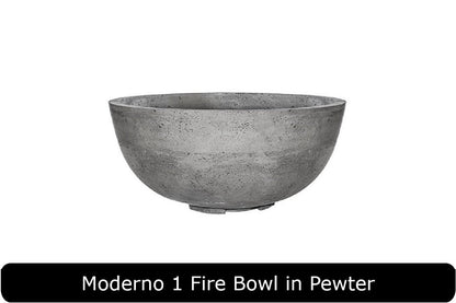 Moderno 1 Fire Bowl in Pewter Concrete Finish