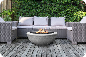 Lifestyle Image of the Moderno 2 Concrete Fire Bowl