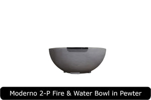 Moderno 2-P Fire Bowl in Pewter Concrete Finish