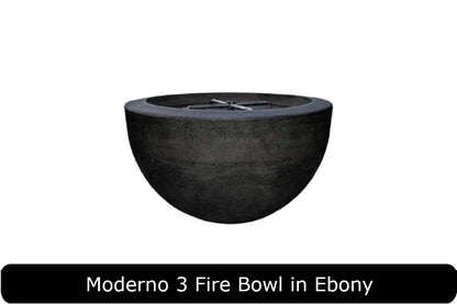 Moderno 3 Fire Bowl in Ebony Concrete Finish