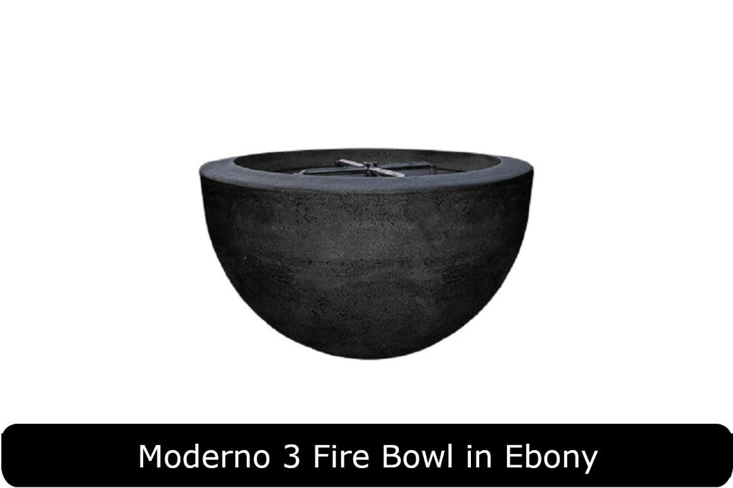 Moderno 3 Fire Bowl in Ebony Concrete Finish