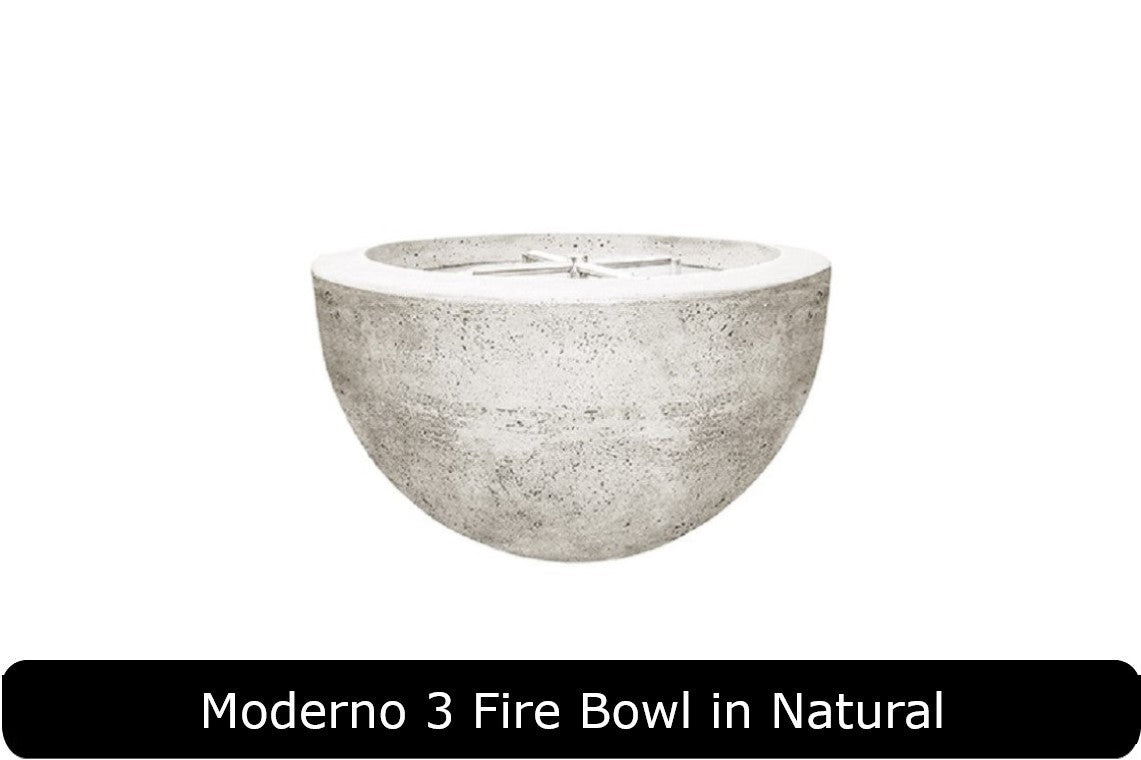 Moderno 3 Fire Bowl in Natural Concrete Finish