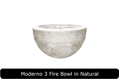 Moderno 3 Fire Bowl in Natural Concrete Finish