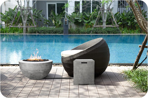 Lifestyle Image of the Moderno 3 Concrete Fire Bowl