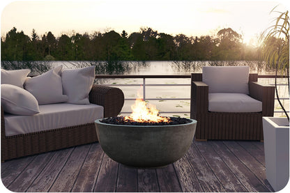 Lifestyle Image of the Moderno 1 Concrete Fire Bowl