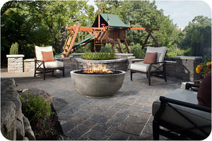 Lifestyle Image of the Moderno 1 Concrete Fire Bowl