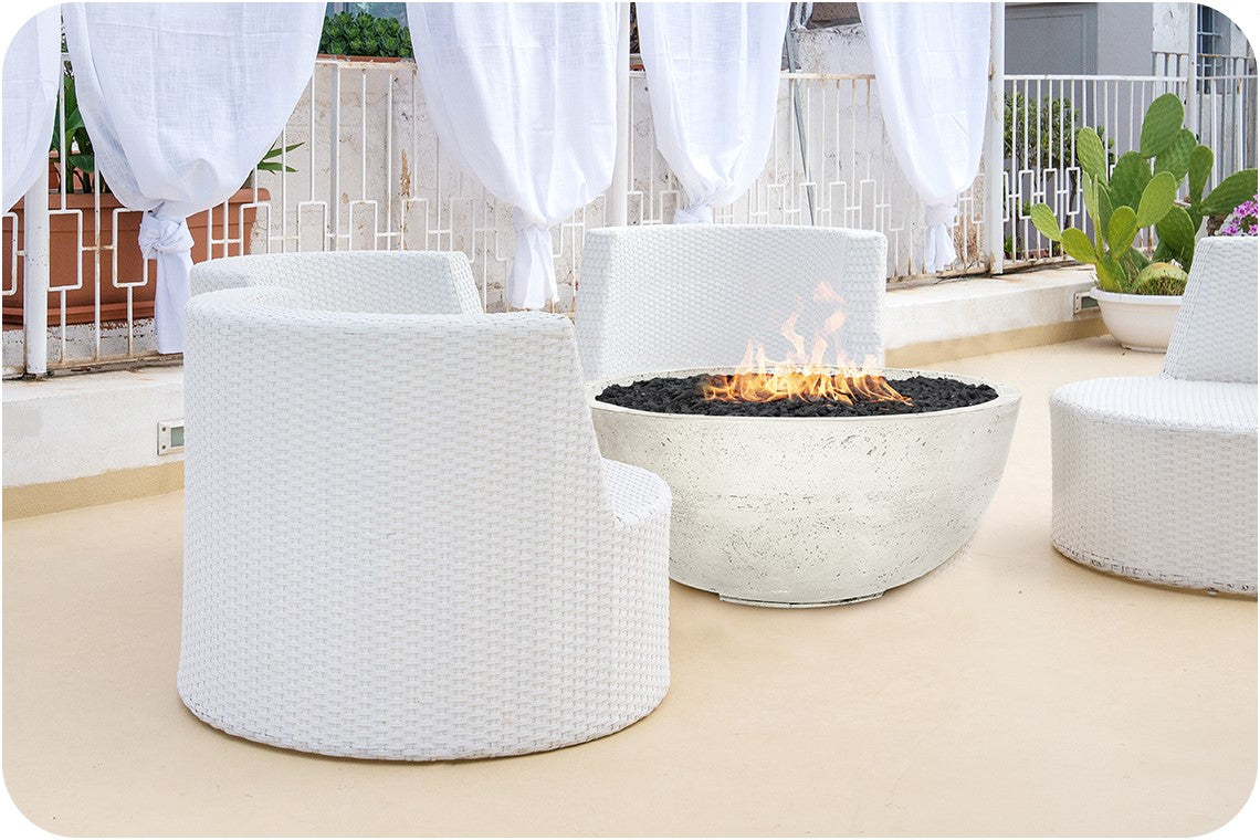 Lifestyle Image of the Moderno 1 Concrete Fire Bowl