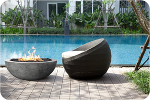 Lifestyle Image of the Moderno 4 Concrete Fire Bowl