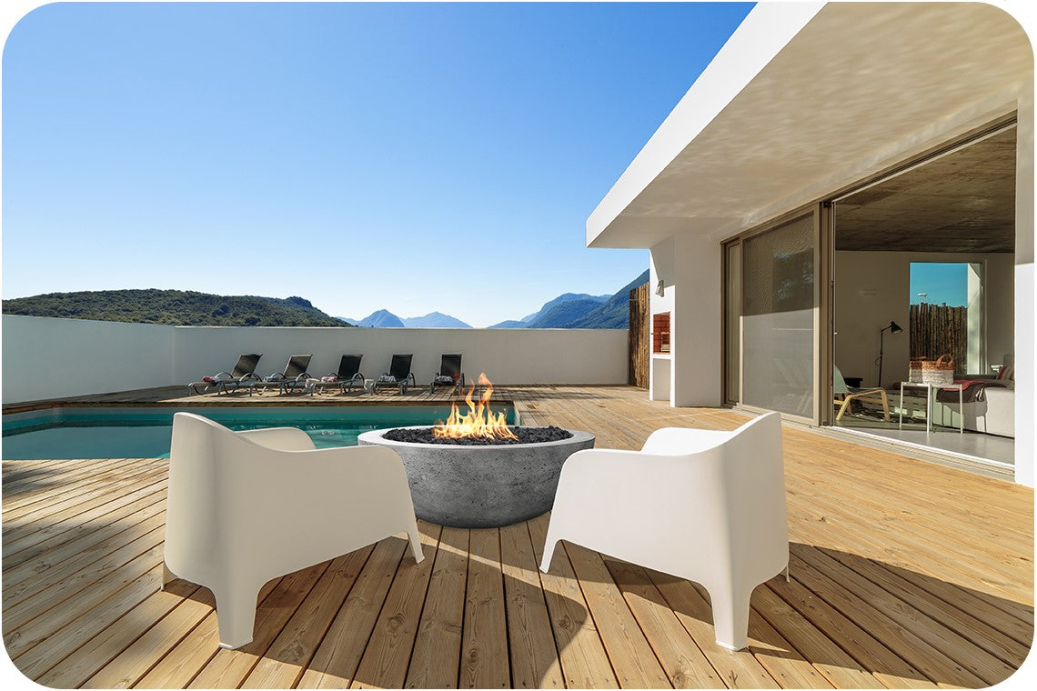 Lifestyle Image of the Moderno 4 Concrete Fire Bowl