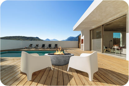 Lifestyle Image of the Moderno 4 Concrete Fire Bowl