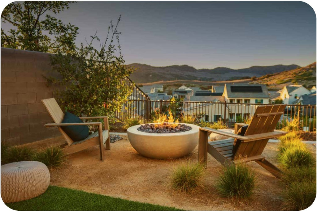 Lifestyle Image of the Moderno 4 Concrete Fire Bowl
