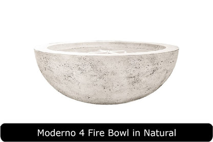 Moderno 4 Fire Bowl in Natural Concrete Finish