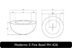 Moderno 5 Fire Bowl Dimensions
