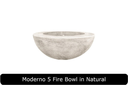 Moderno 5 Fire Bowl in Natural Concrete Finish