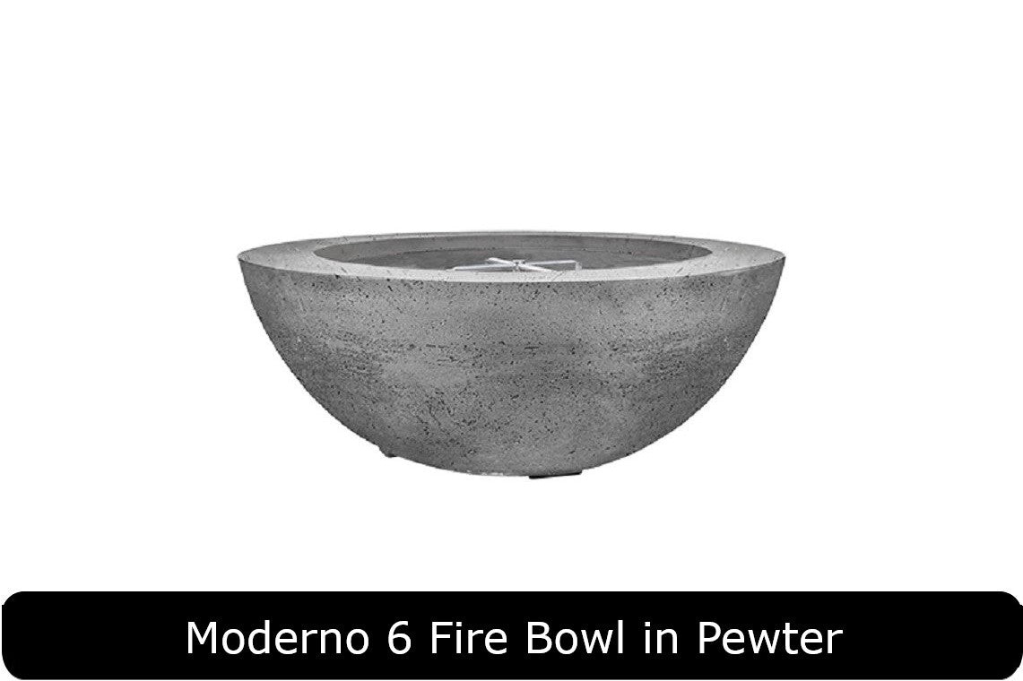 Moderno 6 Fire Bowl in Pewter Concrete Finish