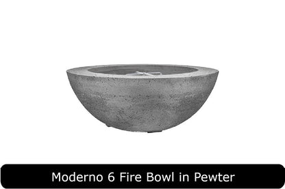 Moderno 6 Fire Bowl in Pewter Concrete Finish