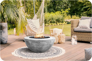 Lifestyle Image of the Moderno 8 Concrete Fire Bowl