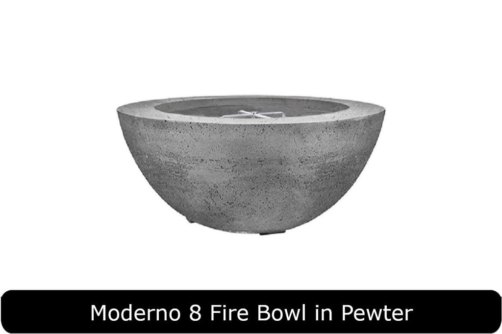 Moderno 8 Fire Bowl in Pewter Concrete Finish