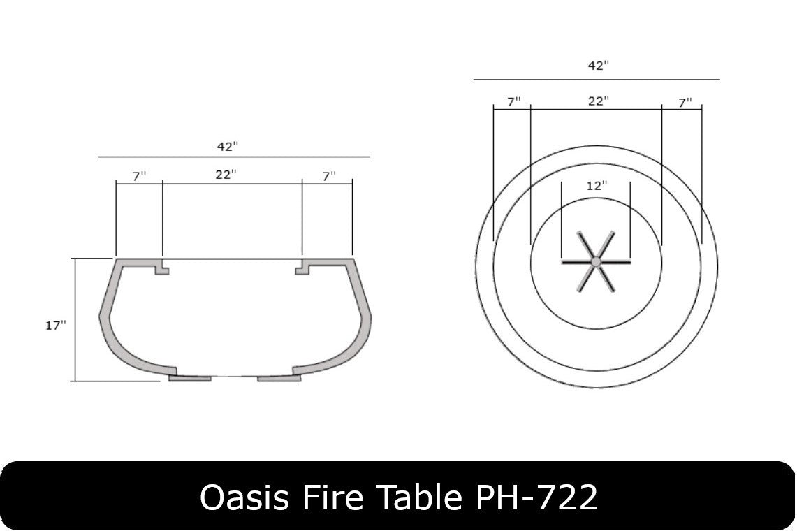 Prism Hardscapes - Oasis Concrete 42" Fire Table