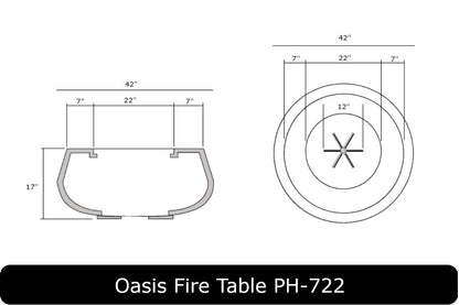 Prism Hardscapes - Oasis Concrete 42" Fire Table