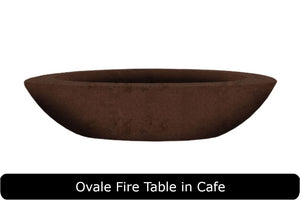 Ovale Fire Table in Cafe Concrete Finish