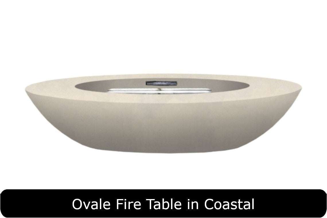 Ovale Fire Table in Coastal Concrete Finish