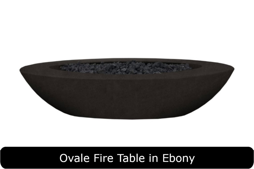 Ovale Fire Table in Ebony Concrete Finish