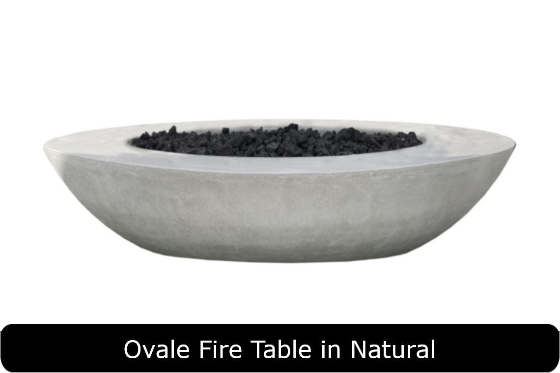 Ovale Fire Table in Natural Concrete Finish