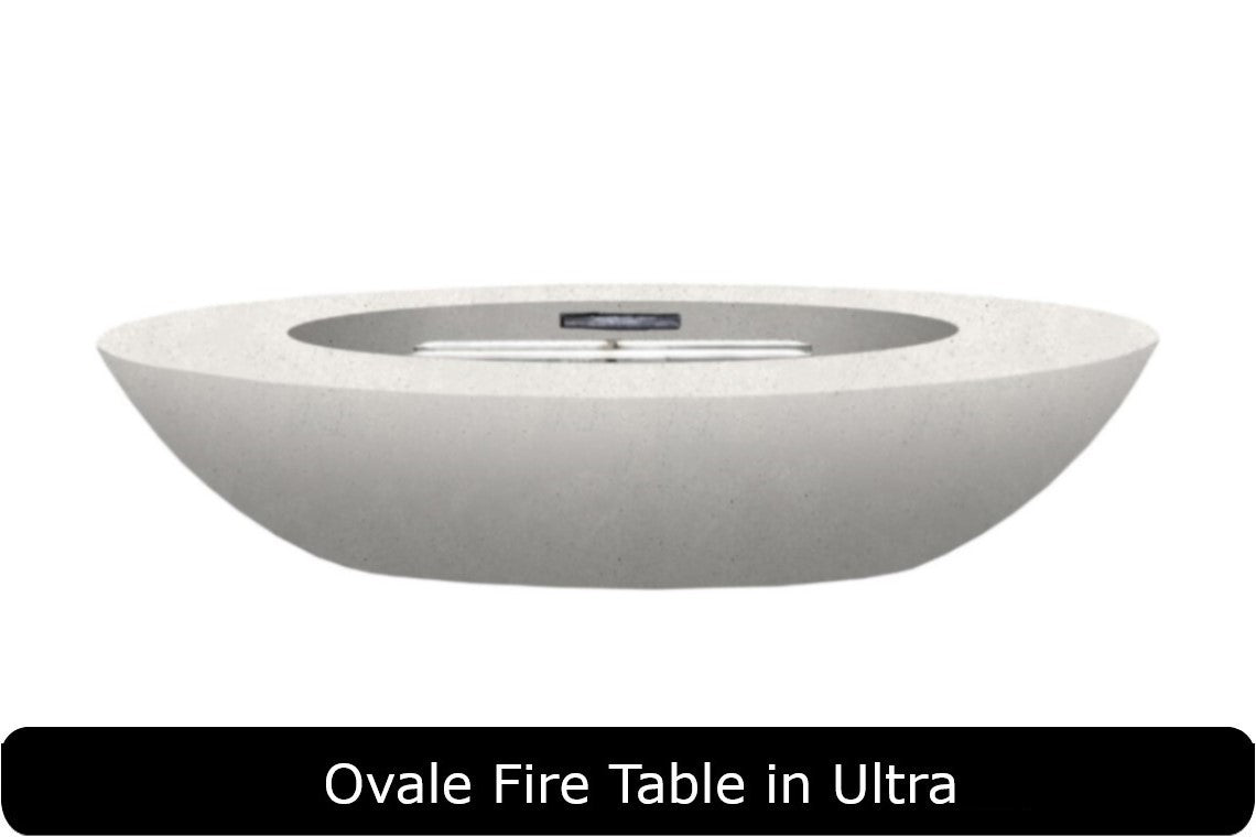 Ovale Fire Table in Ultra Concrete Finish