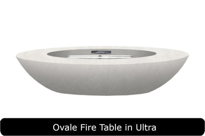 Ovale Fire Table in Ultra Concrete Finish