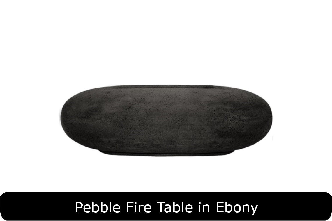 Pebble Fire Table in Ebony Concrete Finish