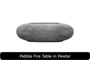 Pebble Fire Table in Pewter Concrete Finish