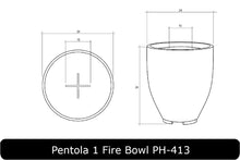Load image into Gallery viewer, Pentola 1 Fire Bowl Dimensions
