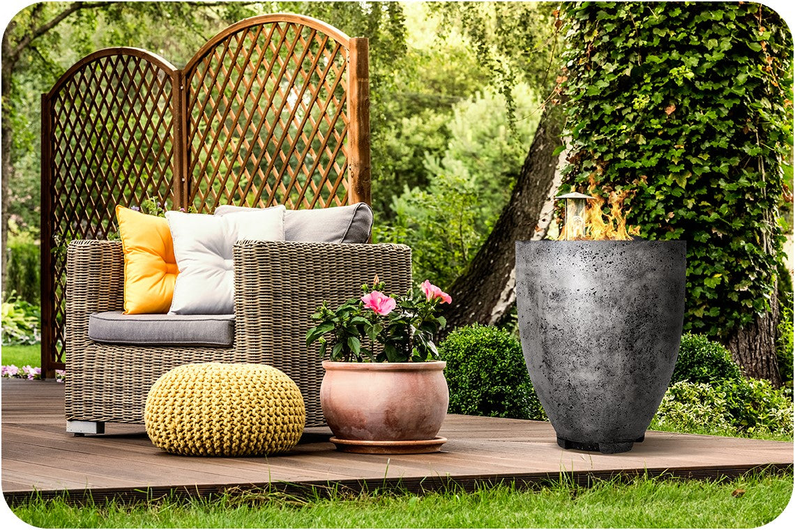 Lifestyle Image of the Pentola 1 Concrete Fire Bowl