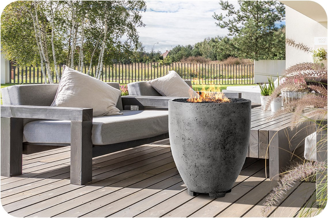 Lifestyle Image of the Pentola 1 Concrete Fire Bowl