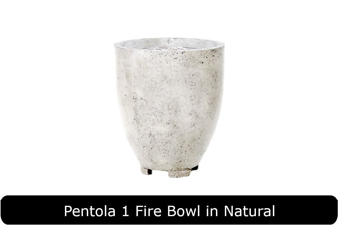 Pentola 1 Fire Bowl in Natural Concrete Finish