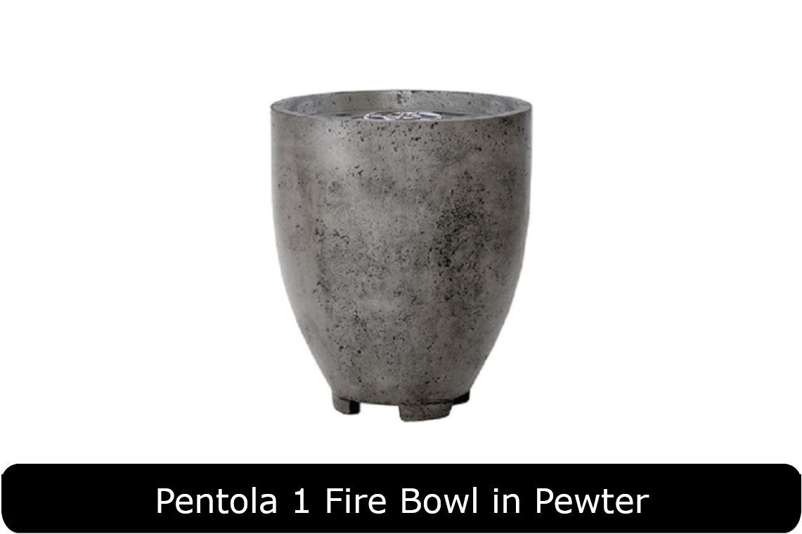 Pentola 1 Fire Bowl in Pewter Concrete Finish