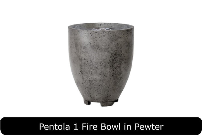 Pentola 1 Fire Bowl in Pewter Concrete Finish