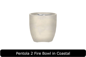 Pentola 2 Fire Bowl in Coastal Concrete Finish