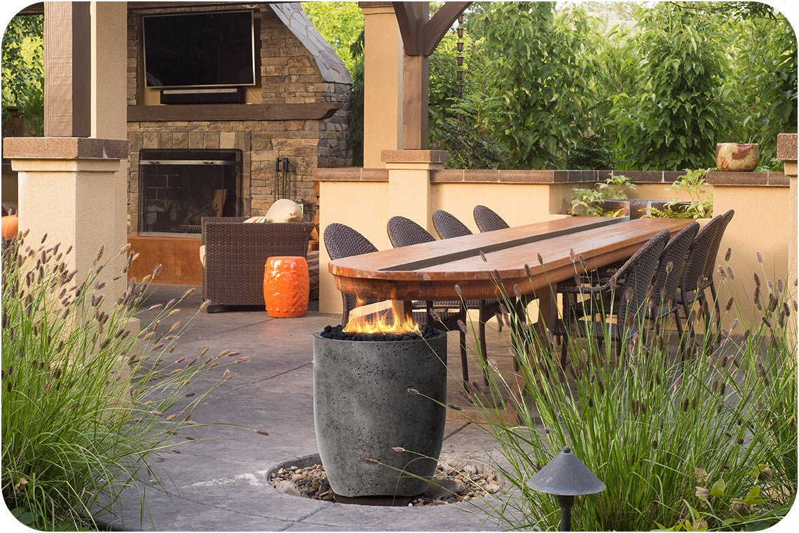 Lifestyle Image of the Pentola 2 Concrete Fire Bowl